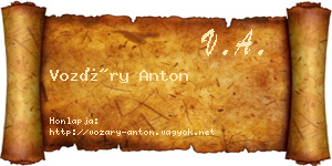 Vozáry Anton névjegykártya